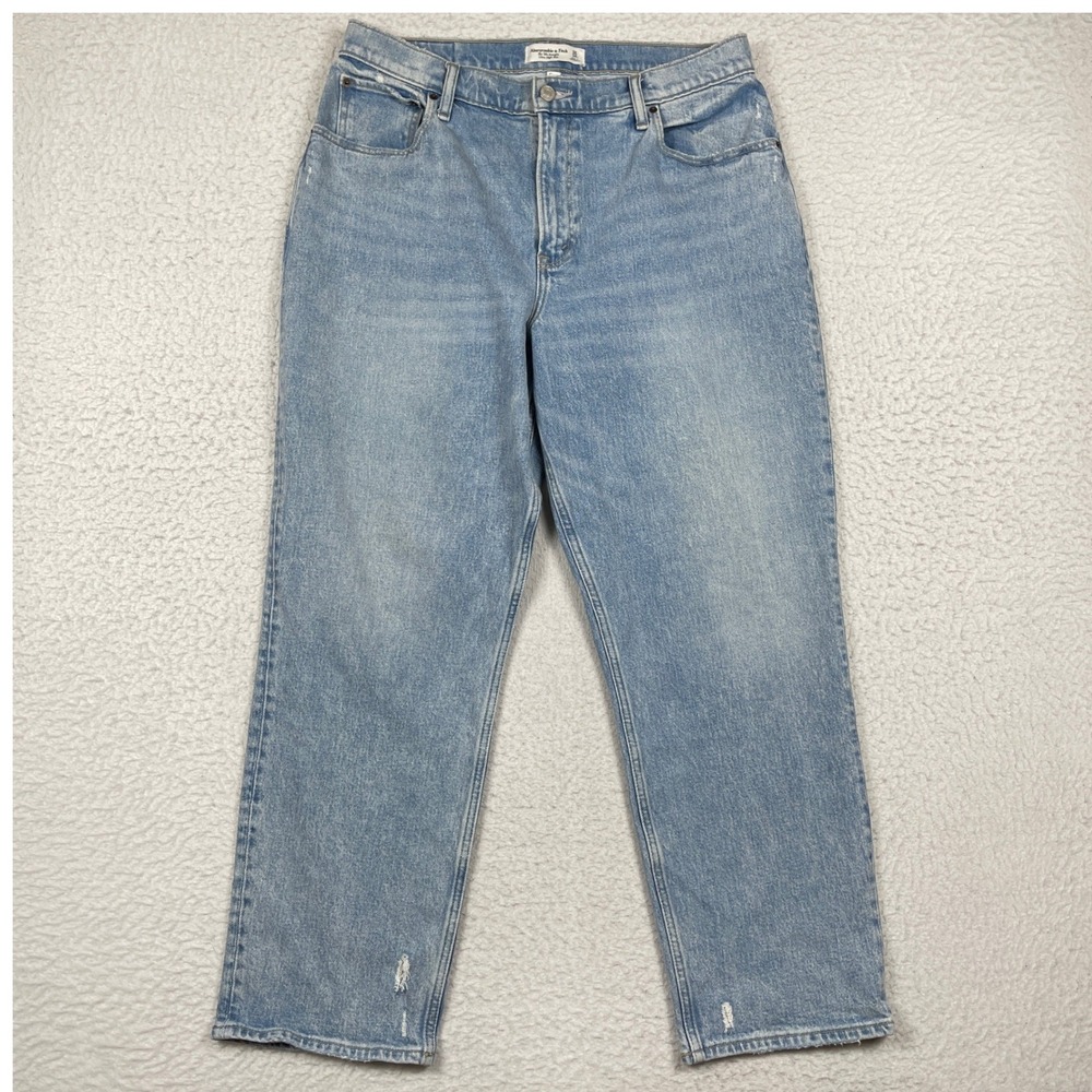 Abercrombie Jeans Womens 32 Short Light 90s Straight Ultra High Rise Curve Love